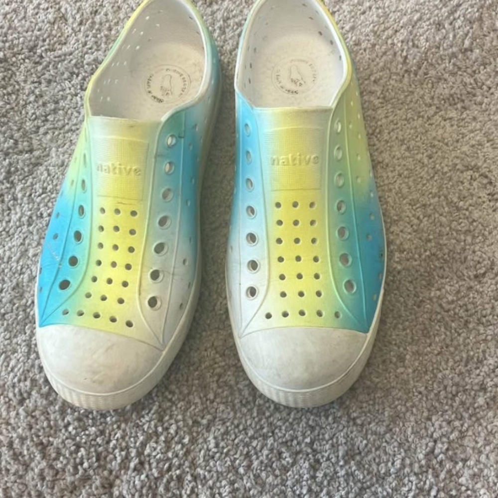 Native Gradient Blue and Yellow Slip-Ons